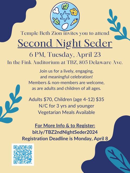 Banner Image for TBZ 2nd Night Seder 2024